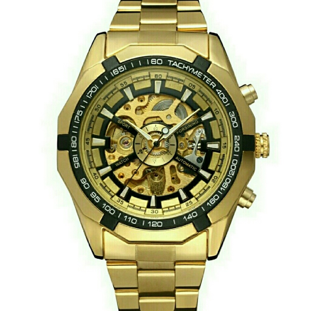 Gold Watch Men Fashion Casual Full Sports Watches - Picture 2 of 5